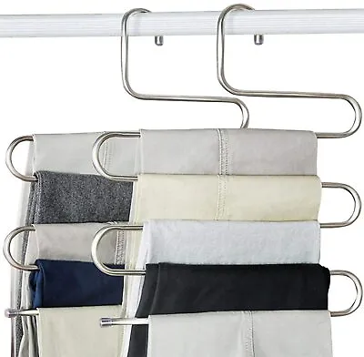 Trousers Hanger 5 Layers S Shape Pants Scarf Hanger Holder Closet Space Saver • $5.99