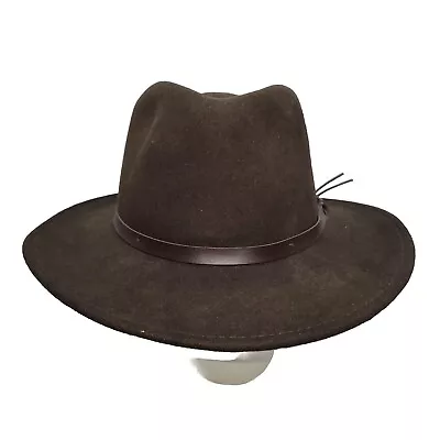 Vtg Scala Hat Cap Mens Brown Grey Sz XL Felt Cowboy Outdoor Outback Western Farm • $13.95