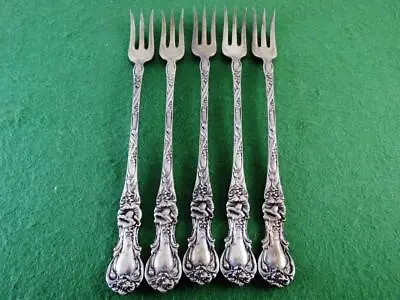 Ornate Floral Cocktail Seafood Forks Set Wallace Art Nouveau Design - Exc Cond • $34.50