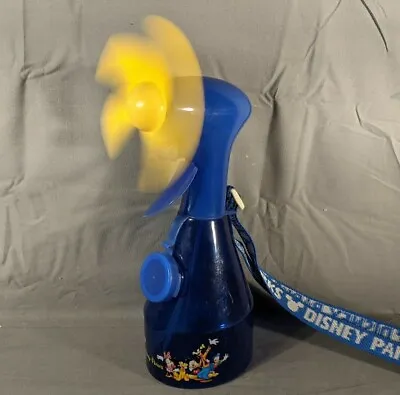 Walt Disney World Parks Misting Water Spray Bottle Fan With Blue Lanyard T&W EUC • £52.25