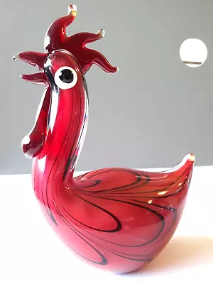 Artistic Murano-Style Art Glass Rooster - 8  Tall  6  Long • $1