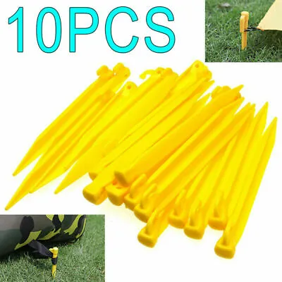 10X Plastic Tent Awning Pegs Nails Sand Ground Stakes Outdoor Camping U5 • $12.09