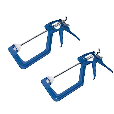 2 Pack One Handed 150mm (6 ) Ratchet Clamp Quick Release Non Marking Covers • £12.11