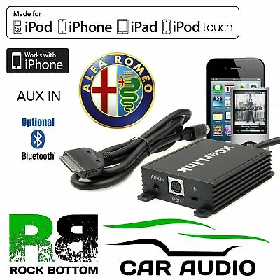 Alfa GT Romeo 2004 - 2011 Car Radio AUX IN IPod IPhone Bluetooth Interface Cable • £79.99