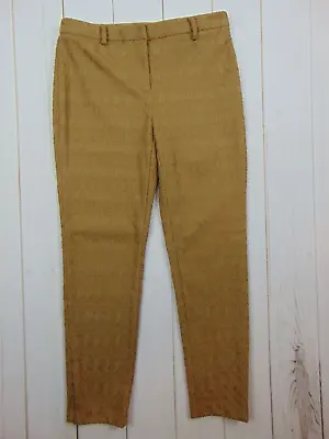 Black Label Chico's Gold Bronze Appliqué Pants Flat Front Size 00 Xs 2 Ankle • $10