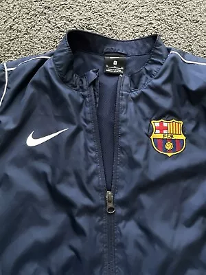 NIKE 2021 FC Barcelona Full Zip Jacket YOUTH XL Windbreaker Pre-Match Soccer • $39