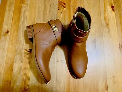 Michael Kors MK Logo Size Zipper Ankle Boots Brown NWOB Size 10 • $69.99