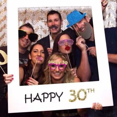 Happy 18/30/40/50/60th 21st Birthday Frame Photo Booth Paper Props Party Decor. • £5.99