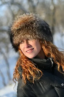 Raccoon Fur Hat For Women Winter Tail Hat Davy Crockett Handmade By LITVIN • $120