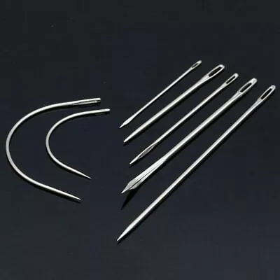 7 Pcs/set New Canvas Carpet Leather Upholstery Hand Repair Sewing Needles Curved • £2.94