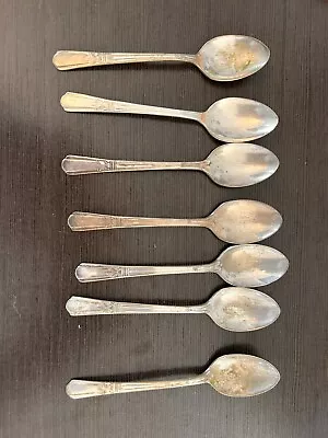 Vintage COURT 1939 Silver Plate Demitasse Spoons Set Of 7 • $7