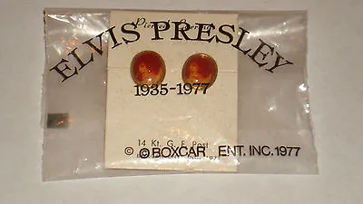 Elvis Boxcar Original Portrait Earrings On Card In Original  Mylar Bag  1977   • $149.99