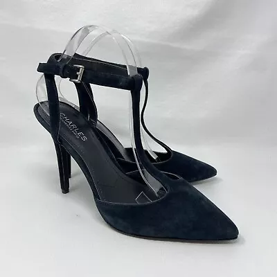 Charles By Charles David T-strap Pumps In Black Suede Women’s Size US 9.5 M • $10.13