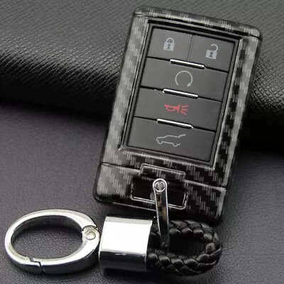 Carbon Fiber Remote Car Key Fob Case Cover Shell For Cadillac CTS DTS XTS Chevy • $9.78