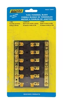 Seachoice 13441 Brass 6-Gang Fuse And Terminal Block 7/8 H X 3.25 W X 4.5 L In. • $21.51