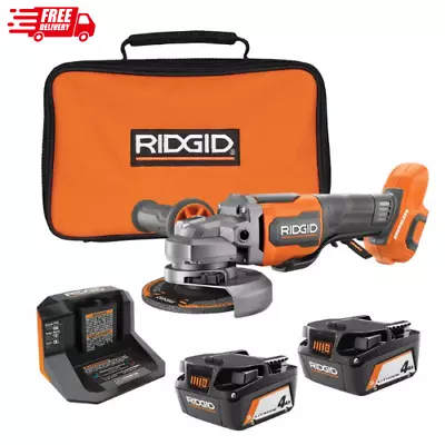 RIDGID 18V Brushless Cordless 4-1/2 In. Paddle Switch Angle Grinder Kit • $195