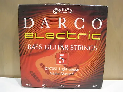 Martin D9705L Light Nickel Wound 45-125 Darco 5-String Electric Bass Strings • $18.62