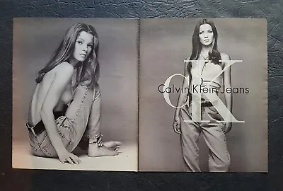 Kate Moss For Calvin Klein Jeans Promo 2 Page Print Advertisement Vintage 1992 • £7.83