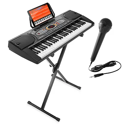 $92.99 • Buy 61-Key Electronic Keyboard Portable Digital Music Piano With USB, Mic, And Stand