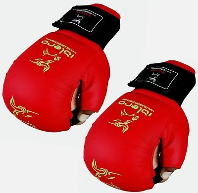 Islero PU Karate WKF Sparring Mitts WUKF Gloves MMA Judo Taekwondo Martial Arts • £10.95