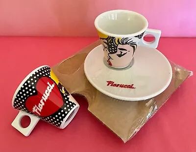 NESCAFE Dolce Gusto FIORUCCI ITALY Pop Art ESPRESSO CUPS & SAUCERS New With Box • $39.99