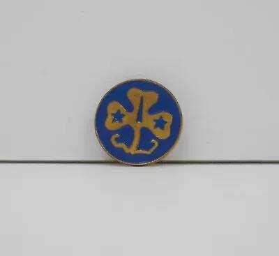 Vintage MC Girl Scouts WAGGGS World Assoc Blue Enameled Gold Plated Trefoil Pin • $4.95