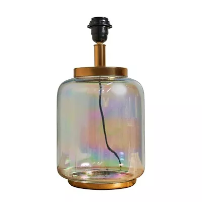 £20.99 • Buy Table Lamp Light Base Modern Iridescent Glass Bedside Living Room Lighting