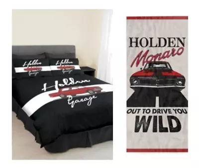 Holden Garage Design Doona Quilt Bedding Cover Set Size Queen & Hsv Beach Towel • $89.95