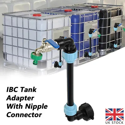 3/4  IBC Tank Outlet Tap Rain Barrel Rainwater Container Gooseneck Adapter New • £16.99