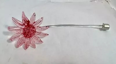 Hand Blown Murano Glass Chandelier Stem Soft Pink Flower With A Clear Stem • $15