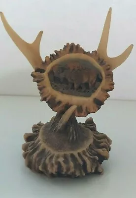 Mill Creek Studios Resin Craft Antler Statue With Carved Buffalo • $45