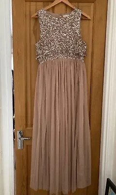 Maya Deluxe Maternity Bridesmaid Dress UK 8 Nude Pink Blush • £40