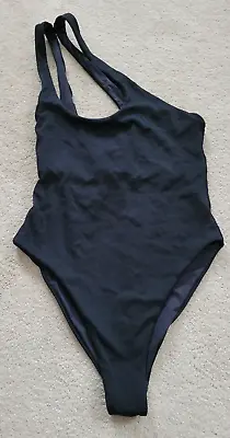 L*Space Ribbed Phoebe One Piece Swimsuit Black Sz 8 Shelf Bra MSRP $169 • $47.99