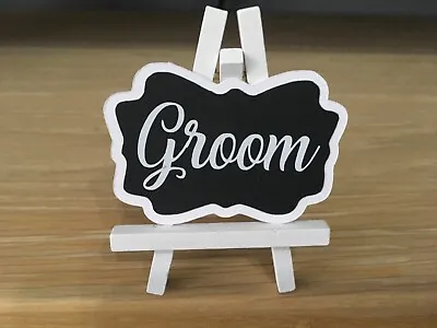 MINI CHALK BOARD EASELS Name Place Card CELEBRATION GUESTS Table Wedding Sign • £1.20