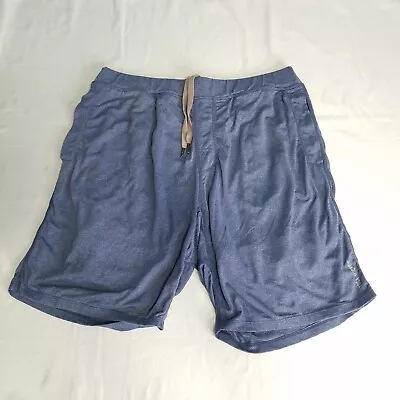 Yoga Crow Blue Pocketed Lined Shorts Men’s Sz L Activewear  • $20