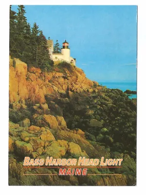 Mount Desert Island ME Postcard Maine Lighthouse Bass Harbor • $2.49