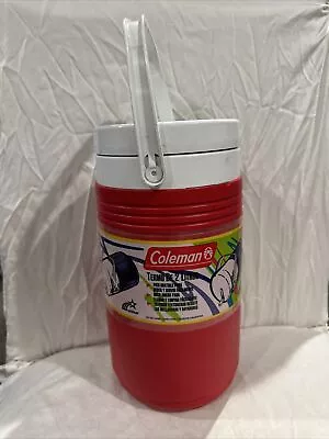 Coleman 2 Qt 1/2 Gallon Water Jug Thermos Insulated Cooler Red NWT Unused • $10