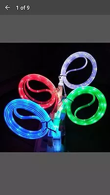 Visible LED Light Micro USB Charger Data Sync Cable HTC Samsung Galaxy S5 S4 • $6
