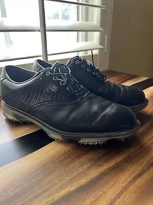 Footjoy Dryjoy Tour Golf Shoes - Black Leather Size 9.5 Mens • $35