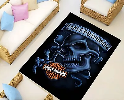 Harley Davidson Rug Motorcycle Rug Harley Funs Rug Office RugLiving Room Rug • $17.67