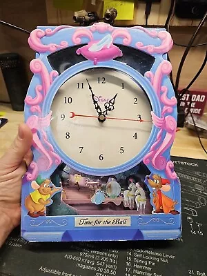 Disney Cinderella Time For The Ball Double Sided Vintage Cardboard Clock WORKING • $8.50