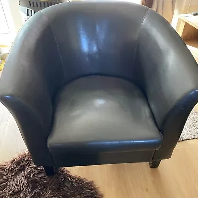 2 X Brown Faux Leather Bucket Chairs - Please Read Description … • £20