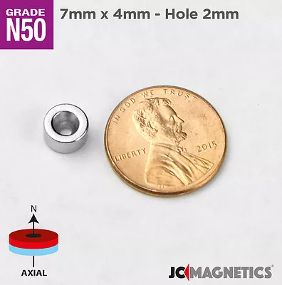 7mm X 4mm Hole 2mm Countersunk Ring Rare Earth Fridge Crafts Magnets • $21.95