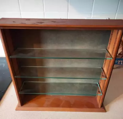 Vintage Wooden Wall Hanging Collectors Cabinet With 3 Removable Shelves • £45