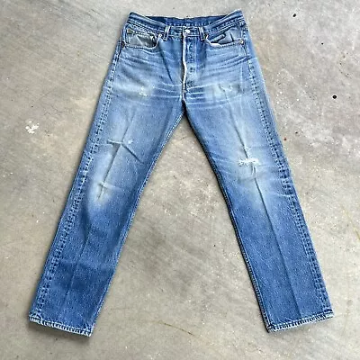 Levi's Vintage 501xx 1994 Men's Jeans 33x34 #555 STAMP VALENCIA SF - DISTRESSED • $99.99