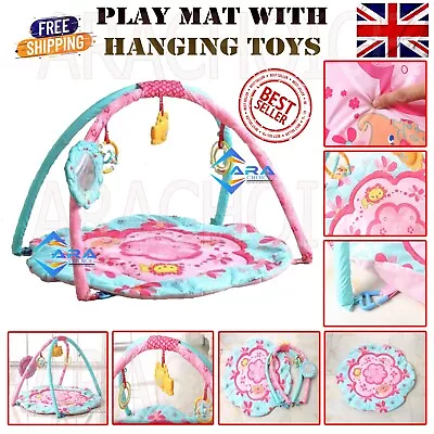 Baby Gym Fun Activity Kids Play Mat With Detachable Hanging Toys Floor Playmat • £20.45