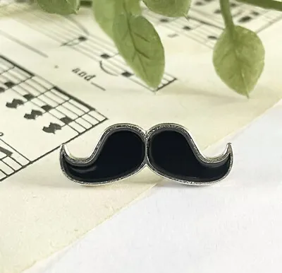 £1.50 • Buy Enamel Vintage Style Moustache Pin Badge Fun Movember Gift Cancer Research