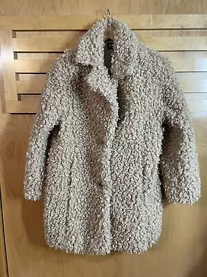 Zara TRF Collection Super Soft Teddy Faux Fur 2 Buttons Jacket Coat Size S/M • $42.99