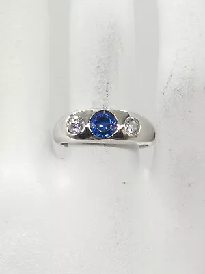 $1350 • Buy Antique 1940s $6000 2ct Cornflower BLUE Sapphire VS H Diamond Platinum Ring 8g