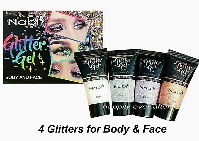 Nabi Glitter Gel For Body & Face - All 4 Colors 20 Ml / Tube *US SELLER* • $11.99